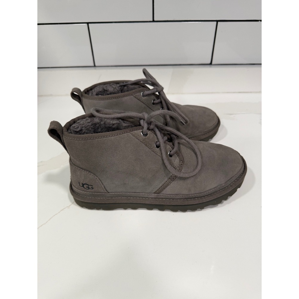 UGG Neumel 3236 Charcoal Grey Suede Lace Up Chukka Boots Mens 7 Women 9